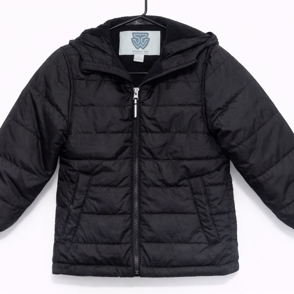 NWT Whales Tail Performance Wear Kids Puffer Jacket | Black | Size 6